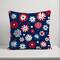 18" Patriotic Flower Doodle Indoor Outdoor Pillow